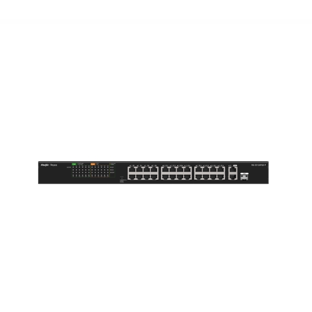 RUIJIE REYEE RG-ES126FGS-LP 24 PORT 10/100 24 PORT POE 2 PORT UPLINK + 1 SFP 180 WATT YONETILEMEZ RACK MOUNT SWITCH