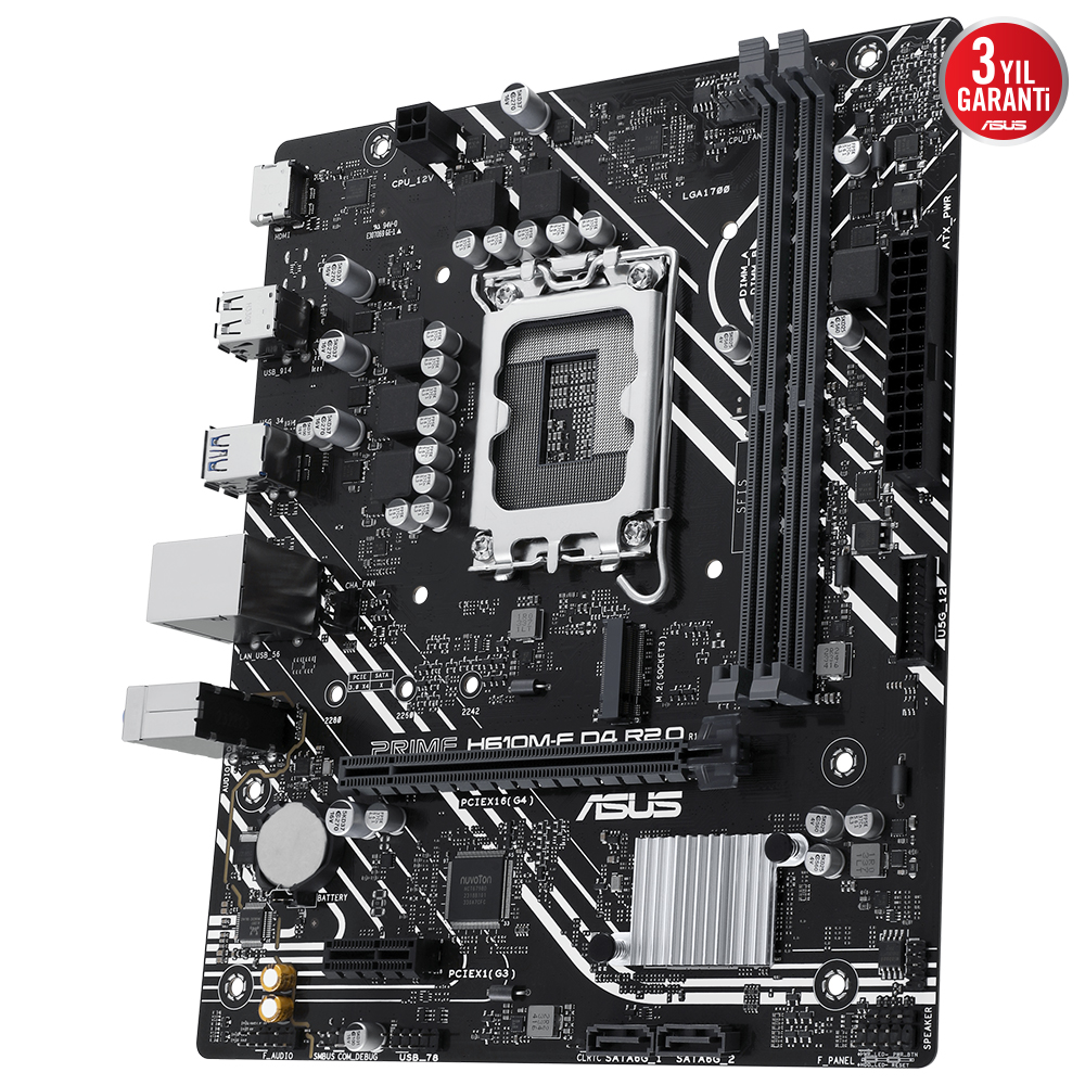 ASUS PRIME H610M-F D4 R2.0 2xDDR4 HDMI 1xM.2 1xGLAN 1700P ANAKART