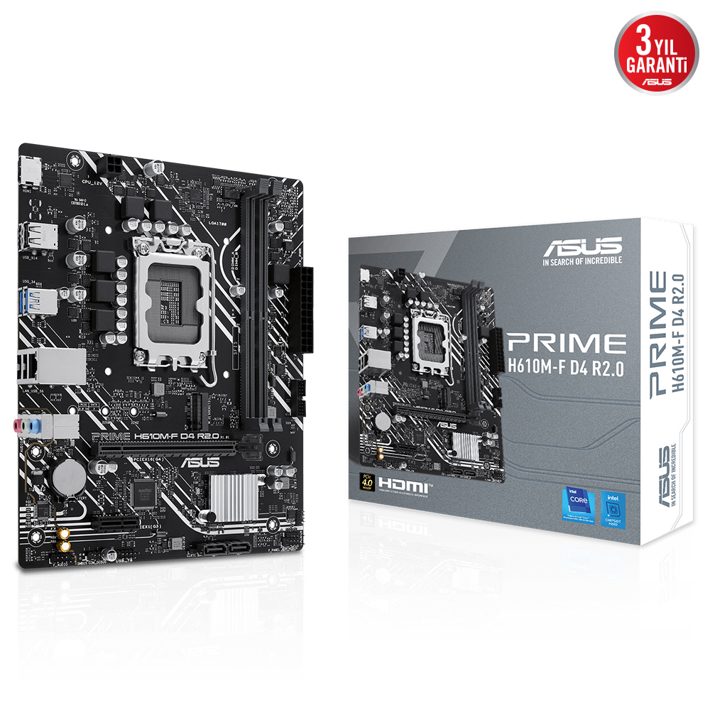 ASUS PRIME H610M-F D4 R2.0 2xDDR4 HDMI 1xM.2 1xGLAN 1700P ANAKART