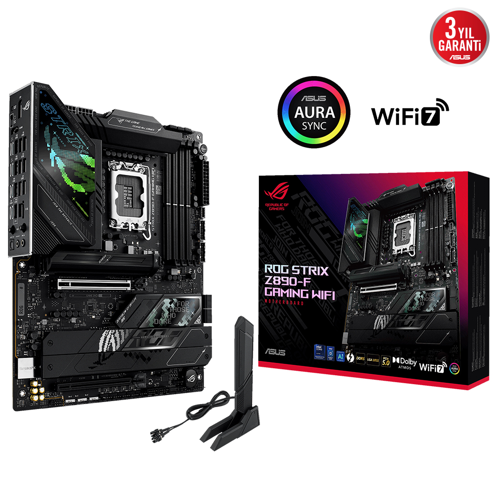 ASUS ROG STRIX Z890-F GAMING WIFI 4x DDR5 DP/HDMI 5x M.2 1x 2.5GLAN/WIFI7/BT USB3.2 1851P ANAKART