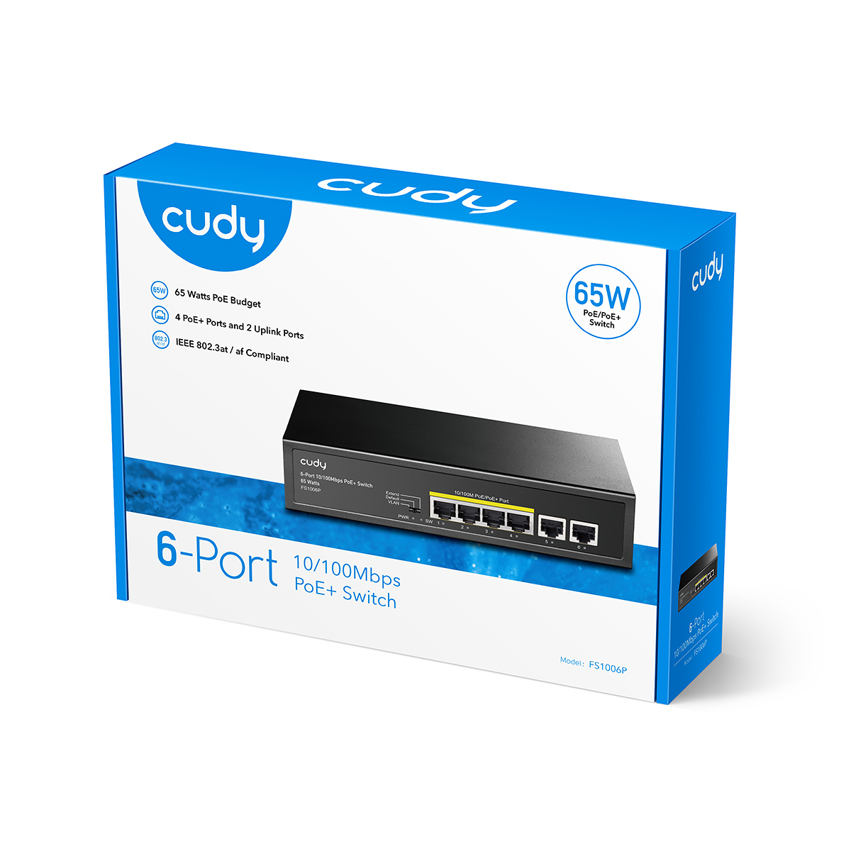 CUDY FS1006P 6 PORT 10/100 4 PORT POE+ 60W YONETILEMEZ DESKTOP SWITCH