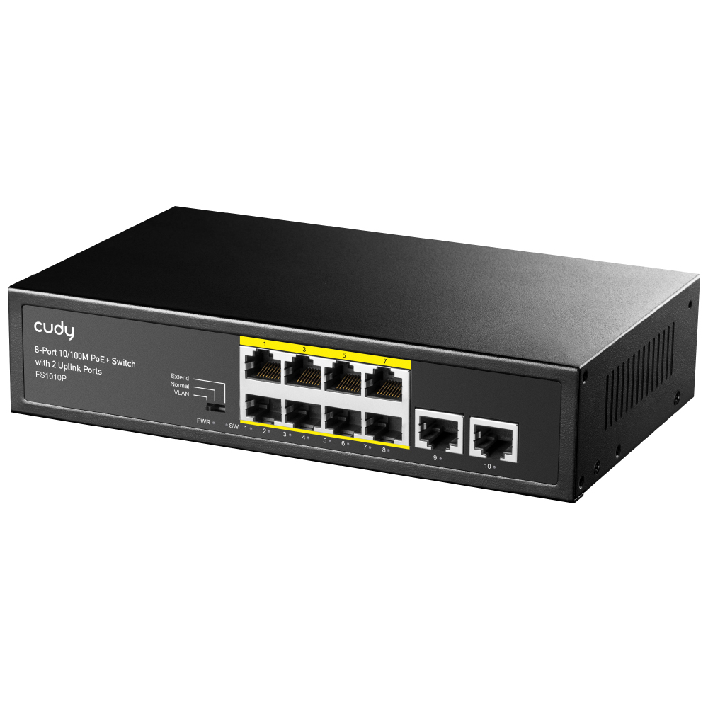 CUDY FS1010P 8 PORT 10/100 8 PORT POE+ 2 PORT UPLINK 120W YONETILEMEZ DESKTOP SWITCH